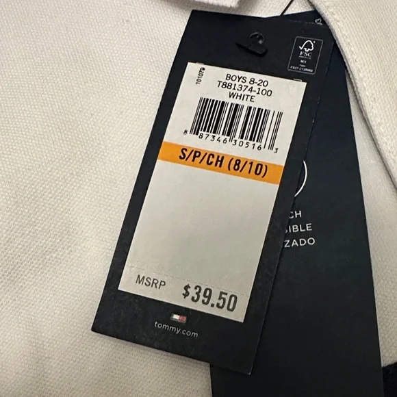 Tommy Hilfiger Boy’s Polo in White and Red - Picture 4 of 4